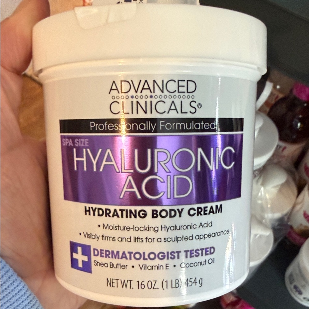 Advanced Clinicals Hyaluronic Acid Hydrating Body Cream - White